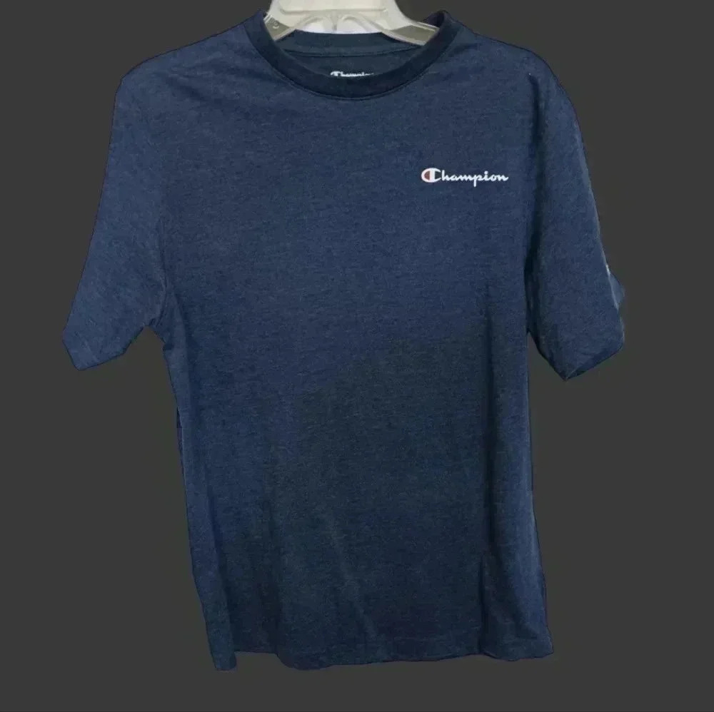Champion T-shirt men size Large blue color
